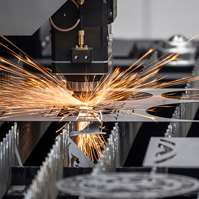 Production laser cutting capabilities at RENEW Manufacturing's Texas facility